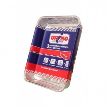 OTTIMO VASCHETTE ALLUMINIO 1 PORZIONE SENZA COPERCHIO 4PZ