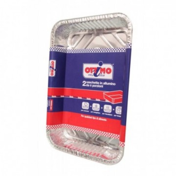 OTTIMO VASCHETTE ALLUMINIO 6 PORZIONI SENZA COPERCHIO 2PZ