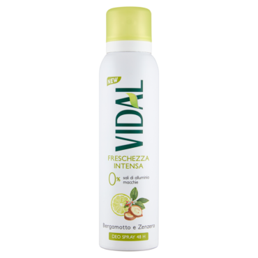 DEODORANTE VIDAL FRESCHEZZA INTENSA BERGAMOTTO E ZENZERO 150ML