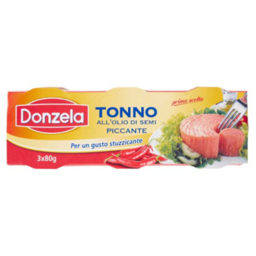 DONZELA TONNO PICCANTE SEMI DI GIRASOLE GR.80 PZ.3