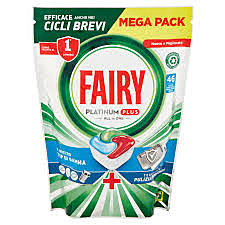FAIRY PASTIGLIE LAVASTOVIGLIE PLATINUM PLUS PULIZIA PROFONDA, DETERSIVO PIATTI ERBE 46 CAPSULE 714 G