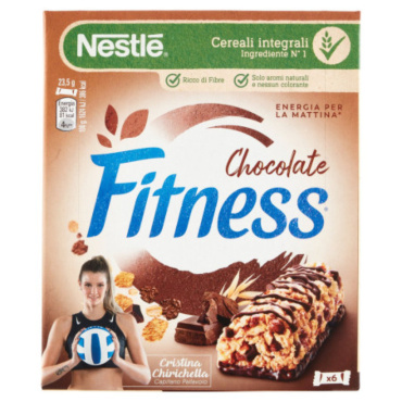 FITNESS CIOCCOLATO BARRETTE DI CEREALI CON FRUMENTO, AVENA INTEGRALE E CIOCCOLATO 6 PEZZI DA 23,5G