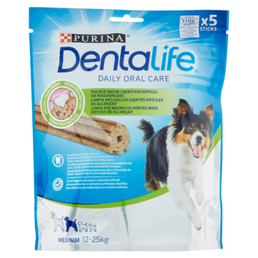 PURINA DENTALIFE CANE SNACK PER L'IGIENE ORALE TAGLIA MEDIUM BUSTA 5 STICK 115G