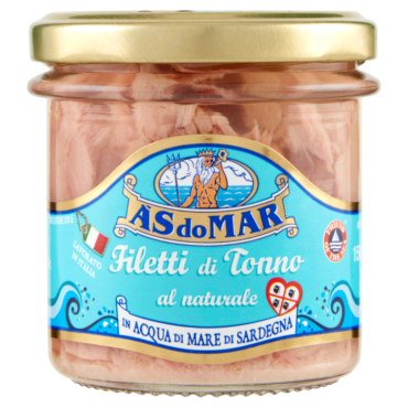 ASDOMAR FILETTI DI TONNO AL NATURALE IN ACQUA DI MARE DI SARDEGNA 150 G