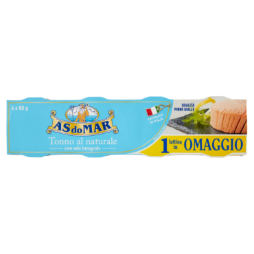 ASDOMAR TONNO AL NATURALE CON SALE INTEGRALE 4 X 80 G