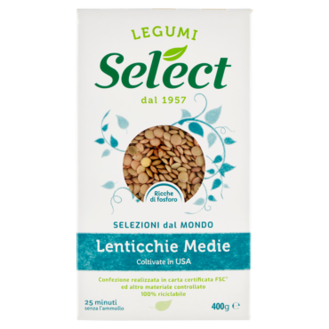 SELECT SELEZIONI DAL MONDO LENTICCHIE MEDIE 400 G