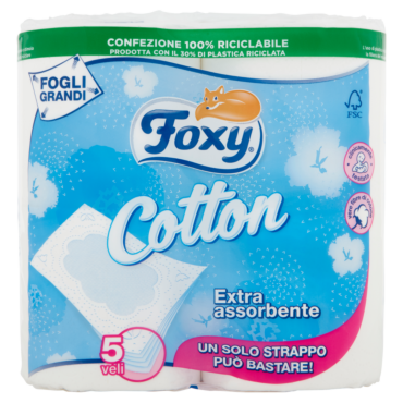 FOXY IGIENICA COTTON 5 VELI 4 ROTOLI