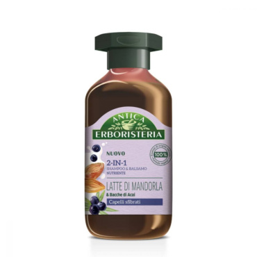 ANTICA ERBORISTERIA 2-IN-1 SHAMPOO & BALSAMO NUTRIENTE LATTE DI MANDORLA & BACCHE DI ACAI 225 ML