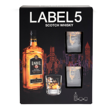 LABEL 5 BLENDED SCOTCH WHISKY 70 CL + 2 BICCHIERI