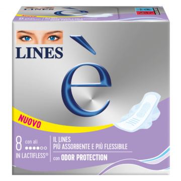 LINES E ASSORBENTI LACTIFLESS CON ALI - 8PZ