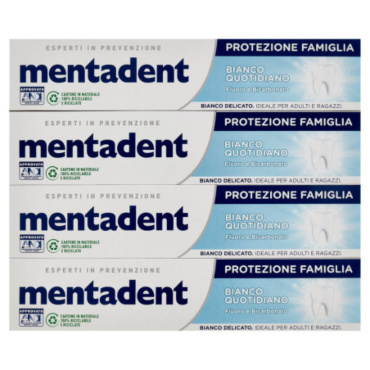MENTADENT PROTEZIONE FAMIGLIA BIANCO QUOTIDIANO 4 X 75 ML
