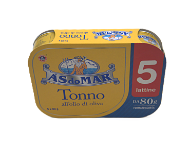 ASDOMAR - TONNO ALL OLIO D OLIVA - 5 X 80 G