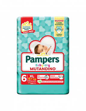 PAMPERS BABY DRY MUTANDINO EXTRALARGE 15+ KG 14PZ