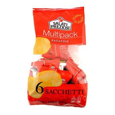 PATATINE SALATI PREZIOSI MULTIPACK GR 25 X 6 PEZZI