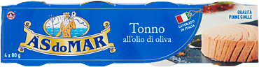 ASDOMAR - TONNO ALL'OLIO DI OLIVA - 4 X 80 G