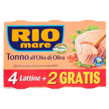 RIO MARE TONNO ALL’OLIO D'OLIVA GR.80 X PZ.4+2