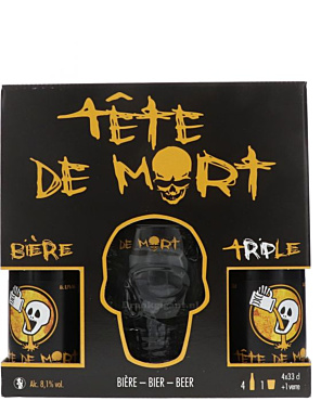 TETE DE MORT CADEAUPAKKET CON TESCHIO BIERPUL 4x33cl