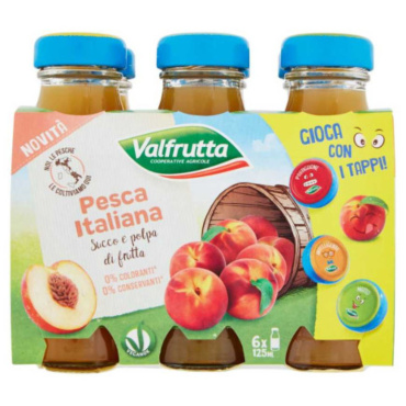 VALFRUTTA SUCCO E POLPA DI PESCA ITALIANA PZ.6 X ML.125