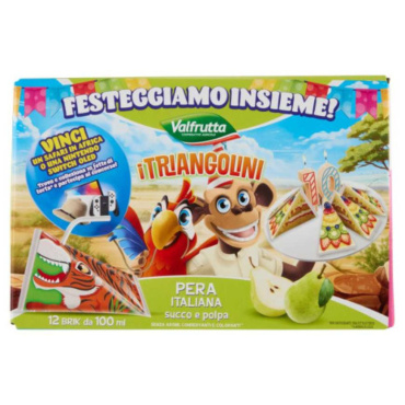 VALFRUTTA I TRIANGOLINI PERA ITALIANA SUCCO E POLPA BRIK 12 X 100 ML